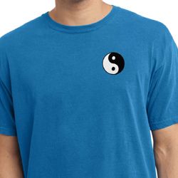Mens Yoga Shirt Yin Yang Patch Pocket Print Pigment Dyed Tee T-Shirt Mens Yoga Shirt Yin Yang Patch Pocket Print Pigment Dyed Tee T-Shirt