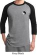 Mens Yoga Shirt Yin Yang Patch Pocket Print Raglan Tee T-Shirt