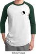 Mens Yoga Shirt Yin Yang Patch Pocket Print Raglan Tee T-Shirt