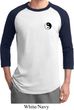 Mens Yoga Shirt Yin Yang Patch Pocket Print Raglan Tee T-Shirt