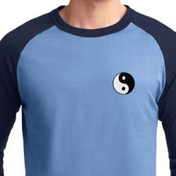 Mens Yoga Shirt Yin Yang Patch Pocket Print Raglan Tee T-Shirt Mens Yoga Shirt Yin Yang Patch Pocket Print Raglan Tee T-Shirt