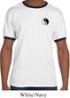 Mens Yoga Shirt Yin Yang Patch Pocket Print Ringer Tee T-Shirt
