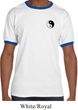 Mens Yoga Shirt Yin Yang Patch Pocket Print Ringer Tee T-Shirt