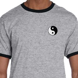 Mens Yoga Shirt Yin Yang Patch Pocket Print Ringer Tee T-Shirt Mens Yoga Shirt Yin Yang Patch Pocket Print Ringer Tee T-Shirt