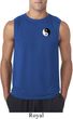 Mens Yoga Shirt Yin Yang Patch Pocket Print Sleeveless Tee T-Shirt