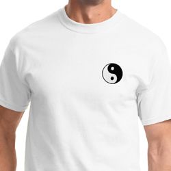 Mens Yoga Shirt Yin Yang Patch Pocket Print Tee T-Shirt Mens Yoga Shirt Yin Yang Patch Pocket Print Tee T-Shirt