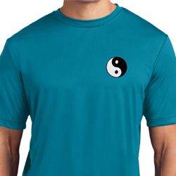 Mens Yoga Shirt Yin Yang Patch Pocket Print Moisture Wicking Tee Mens Yoga Shirt Yin Yang Patch Pocket Print Moisture Wicking Tee