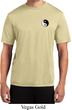 Mens Yoga Shirt Yin Yang Patch Pocket Print Moisture Wicking Tee