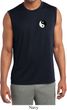 Mens Shirt Yin Yang Patch Pocket Print Sleeveless Moisture Wicking Tee