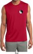 Mens Shirt Yin Yang Patch Pocket Print Sleeveless Moisture Wicking Tee