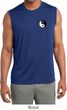 Mens Shirt Yin Yang Patch Pocket Print Sleeveless Moisture Wicking Tee