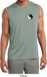 Mens Shirt Yin Yang Patch Pocket Print Sleeveless Moisture Wicking Tee