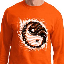 Mens Yoga Shirt Yin Yang Sun Long Sleeve Tee T-Shirt