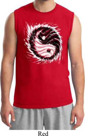 Mens Yoga Shirt Yin Yang Sun Muscle Tee T-Shirt