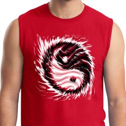 Mens Yoga Shirt Yin Yang Sun Muscle Tee T-Shirt