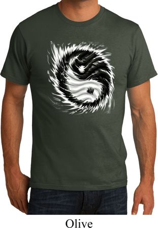 Mens Yoga Shirt Yin Yang Sun Organic Tee T-Shirt