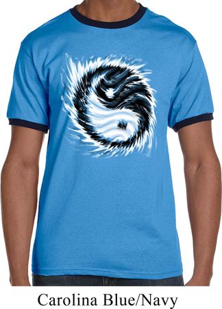 Mens Yoga Shirt Yin Yang Sun Ringer Tee T-Shirt