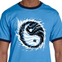 Mens Yoga Shirt Yin Yang Sun Ringer Tee T-Shirt