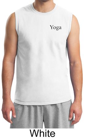 Mens Yoga Shirt Yoga Logo Pocket Print Adult Muscle Shirt