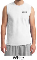 Mens Yoga Shirt Yoga Logo Pocket Print Adult Muscle Shirt