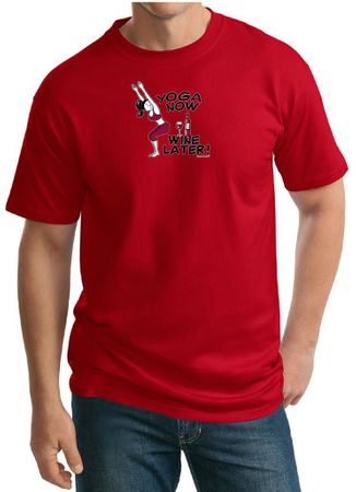 Mens Yoga Shirt Yoga Now Wine Later Tall Tee T-Shirt