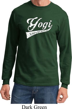 Mens Yoga Shirt Yogi University Long Sleeve Tee T-Shirt