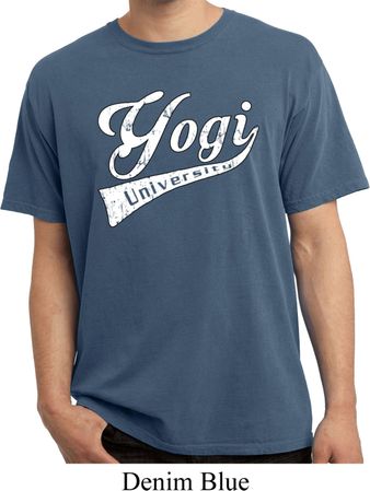 Mens Yoga Shirt Yogi University Pigment Dyed Tee T-Shirt