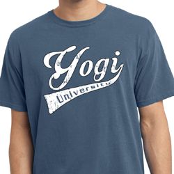 Mens Yoga Shirt Yogi University Pigment Dyed Tee T-Shirt