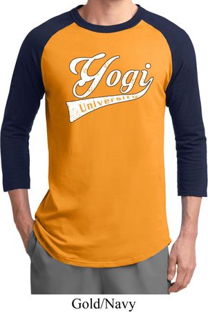 Mens Yoga Shirt Yogi University Raglan Tee T-Shirt
