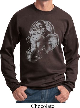 Mens Yoga Sweatshirt BIG Ganesha Profile Sweat Shirt