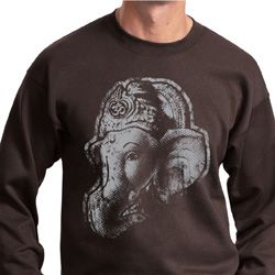 Mens Yoga Sweatshirt BIG Ganesha Profile Sweat Shirt