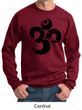 Mens Yoga Sweatshirt Black Distressed OM Sweat Shirt
