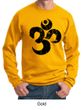 Mens Yoga Sweatshirt Black Distressed OM Sweat Shirt