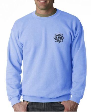Mens Yoga Sweatshirt Black Lotus OM Patch Pocket Print Sweat Shirt