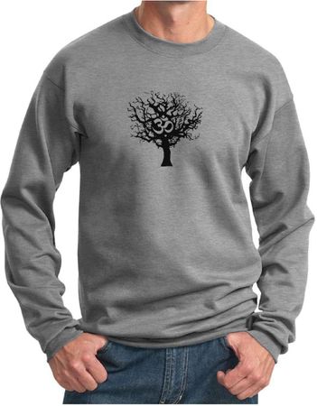 Mens Yoga Sweatshirt Black Tree of Life Sweat Shirt