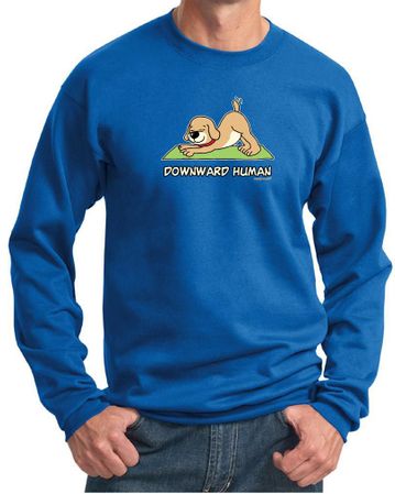 Mens Yoga Sweatshirt Downward Human Sweat Shirt