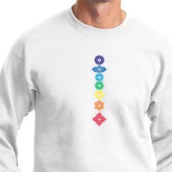 Mens Yoga Sweatshirt Floral Chakras Sweat Shirt