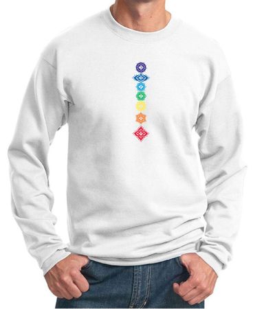 Mens Yoga Sweatshirt Floral Chakras Sweat Shirt