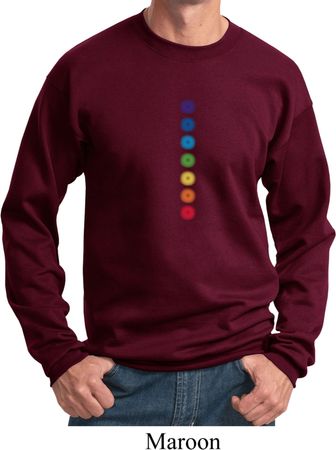 Mens Yoga Sweatshirt Glowing Chakras Sweat Shirt