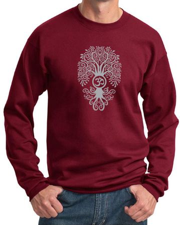 Mens Yoga Sweatshirt Grey Bodhi Tree Sweat Shirt