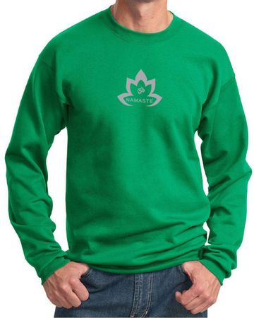 Mens Yoga Sweatshirt Grey Namaste Lotus Sweat Shirt