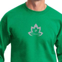 Mens Yoga Sweatshirt Grey Namaste Lotus Sweat Shirt
