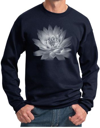 Mens Yoga Sweatshirt Lotus Flower Sweat Shirt