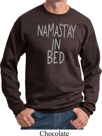Mens Yoga Sweatshirt Namastay In Bed Sweat Shirt
