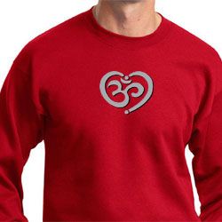 Mens Yoga Sweatshirt OM Heart Sweat Shirt