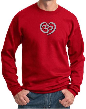 Mens Yoga Sweatshirt OM Heart Sweat Shirt