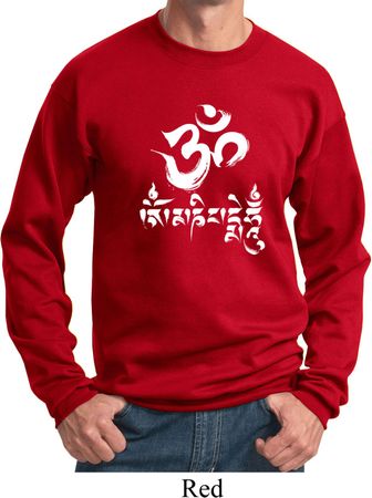Mens Yoga Sweatshirt OM Mani Padme Hum Sweat Shirt