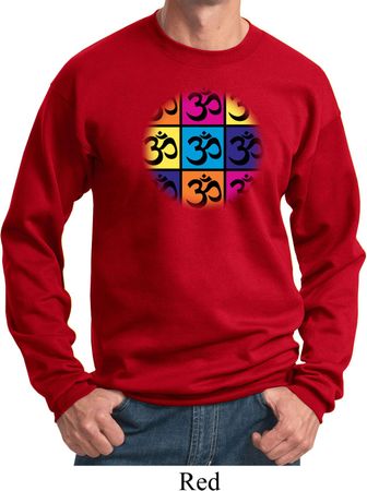 Mens Yoga Sweatshirt Pop Art Om Sweat Shirt