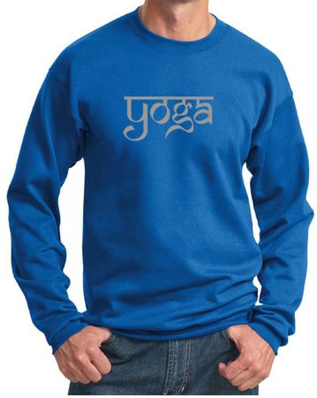 Mens Yoga Sweatshirt Sanskrit Yoga Text Sweat Shirt
