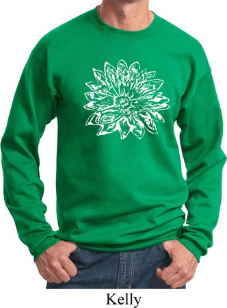 Mens Yoga Sweatshirt Sketch Lotus Sweat Shirt